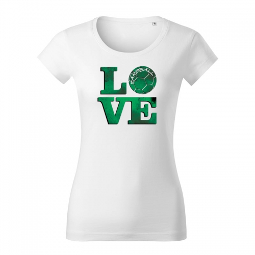 Handball LOVE T-Shirt in grün-weiß W