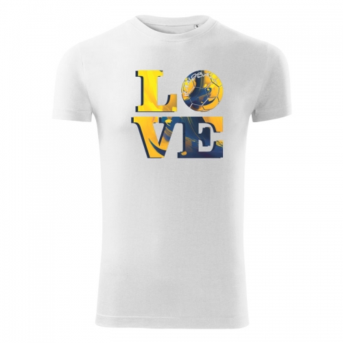 Handball LOVE T-Shirt Motiv blau-gelb